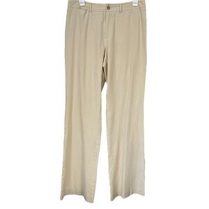Evelyn Linen-Blend Cream Colored Trousers Size 6